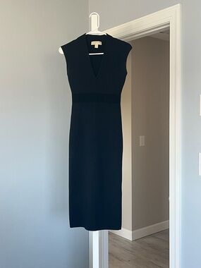 Navy Sleeveless V-Neck Knit Dress - Michael Kors